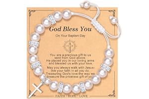 Paderast Cross Bracelet for Girls, Baptism First Holy Communion Confirmation Gifts for Girls, Christening Christian Jewelry Gifts for Teens Girls Teenage Girl Granddaughter Daughter Niece Catholic