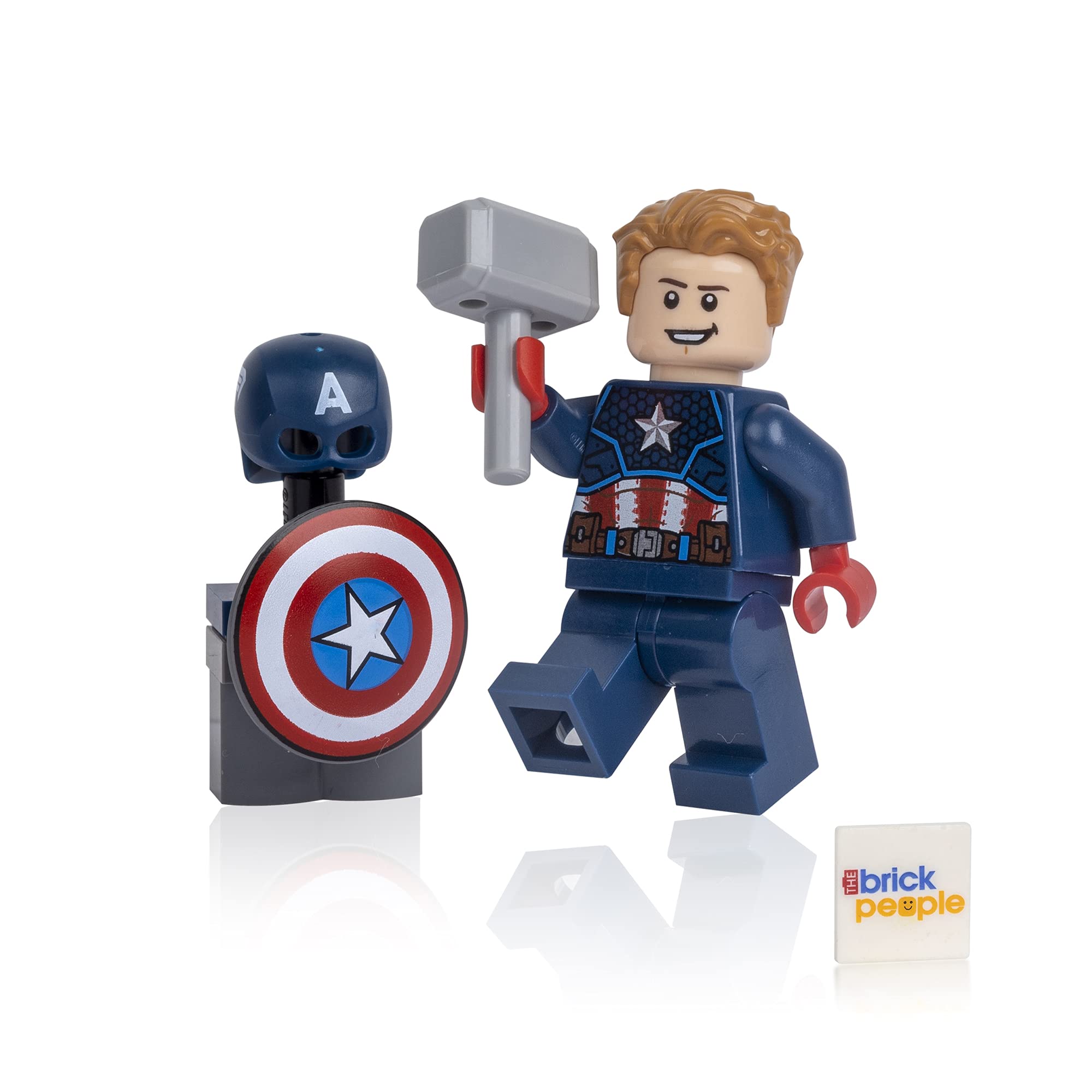 LEGO Superheroes: Captain America Minifig with Shield, Stand and Hammer (Mjolnir)