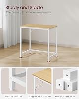 VASAGLE Computer Desk 80x50x76 cm Natural Oak White LWD038W70 view 4