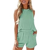 SHEWIN Women's Summer 2 Piece Outfits Shorts Sets Matching Set Loungewear 2026