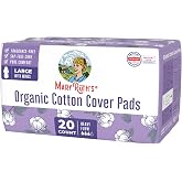 MaryRuth's Organic Cotton Cover Pads with Wings - Large - Unscented - Elemental Chlorine Free - OCS Certified Cotton - SAP-Free Core - Rated Excellent for Skin Comfort by Dermatest - 20 Count