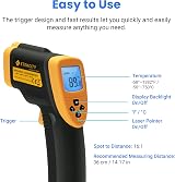 Etekcity Lasergrip 800 Non-Contact Infrared Thermometer -50°C to 750°C Yellow view 7