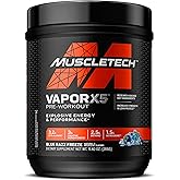 MuscleTech Pre-Workout Powder, Vapor X5 - Sports Nutrition Muscle Building Supplements for Women & Men - Intense Muscle Pump Energy Powder Drink Mix - Blue Razz Freeze, 266g (30 Servings)
