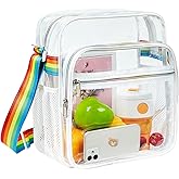 Clear Bag Stadium Approved, Clear Crossbody Messenger Shoulder Bag with Adjustable Strap for Concerts, Sports Events