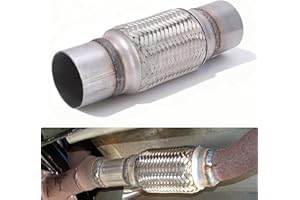 2" Flex Pipe Exhaust, Flexible Exhaust Pipe Coupler, Universal Type Stainless Steel Double Braid Zinc Pipes Exhaust Flex Tube