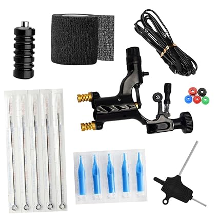 D DOLITY Profi. Rotary Tattoo Maschine Set - Schwarz