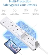 PIBEEX 4 Way Extension Lead with USB Ports 2M Mountable BS1363-2 13A 3250W view 2