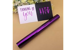 Alinacutle Purple Color Laser Toner Reactive Foil Roll Metallic Transfer Hot Foil Sheet for Scrapbooking Paper Crafts/Planner/Invitation, 7.60IN Width,16.40FT Length,1/PK