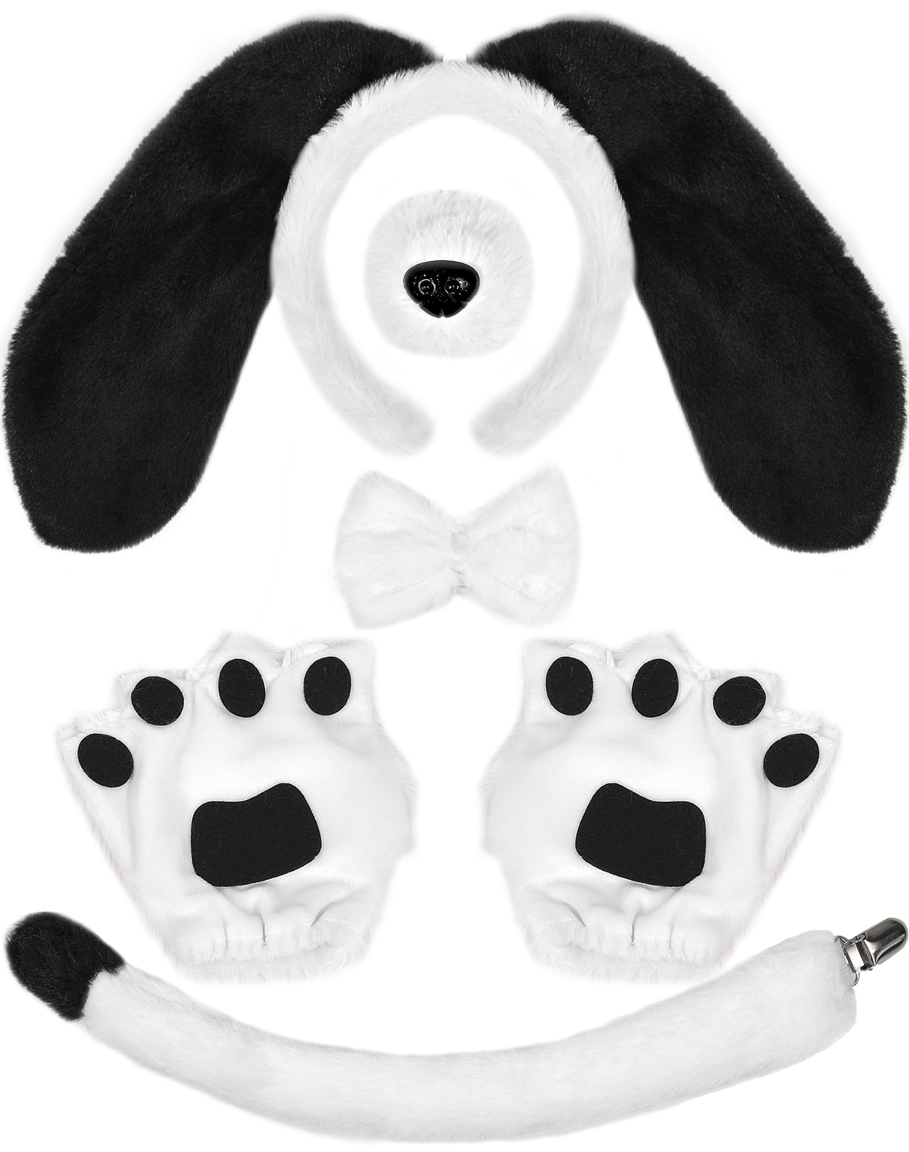 Photo 1 of U-Goforst 5PCS Puppy Dog Ears Costume Set Floppy Headband Nose Tail Bowtie Paw for Adult Halloween Cosplay Accessories