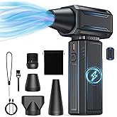Compressed Air Duster,200000RPM Electric Duster,Stepless Speed Mini Air Blower,Replace Canned Air Duster,Cordless Rechargeable Jet Fan Blower for Keyboard Computer Car Cleaning Dry-Black