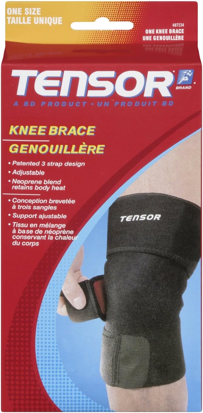 Tensor 487234 Knee Brace , One Size (Black) Amazon.ca Health