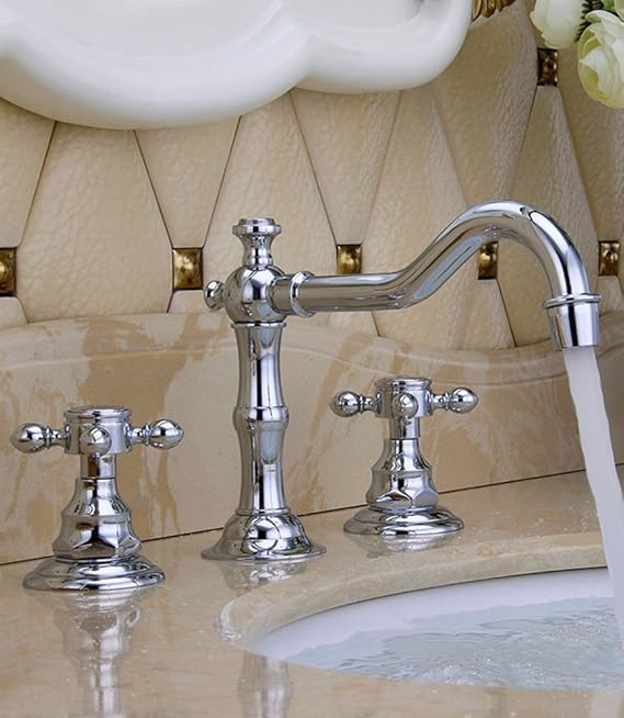 Lsrht de lavabo Mitigeur de salle de bain Lavabo Ultra rétro en cuivre 3 trous Lsrht de lavabo Mitigeur de salle de bain Lavabo Ultra rétro en cuivre 3 trous