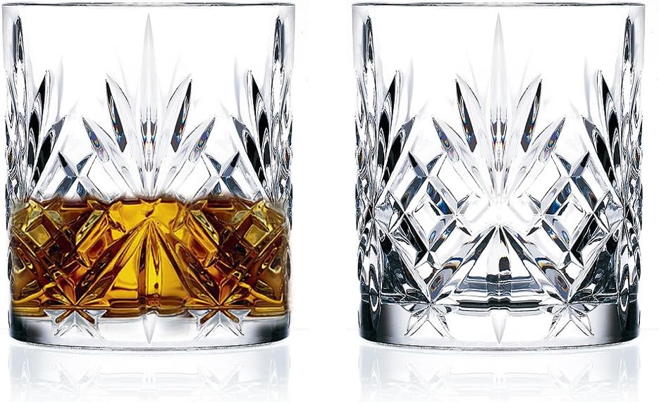 FLOW Barware Classic Whiskey Glasses Set of 2, Transparent, 2 Count (Pack of 1) - Image 4