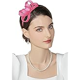 BABEYOND Fascinator Headband for Women - Tea Party Kentucky Bow Headband Derby Bridal Wedding Daily Headpiece with Hair Clip