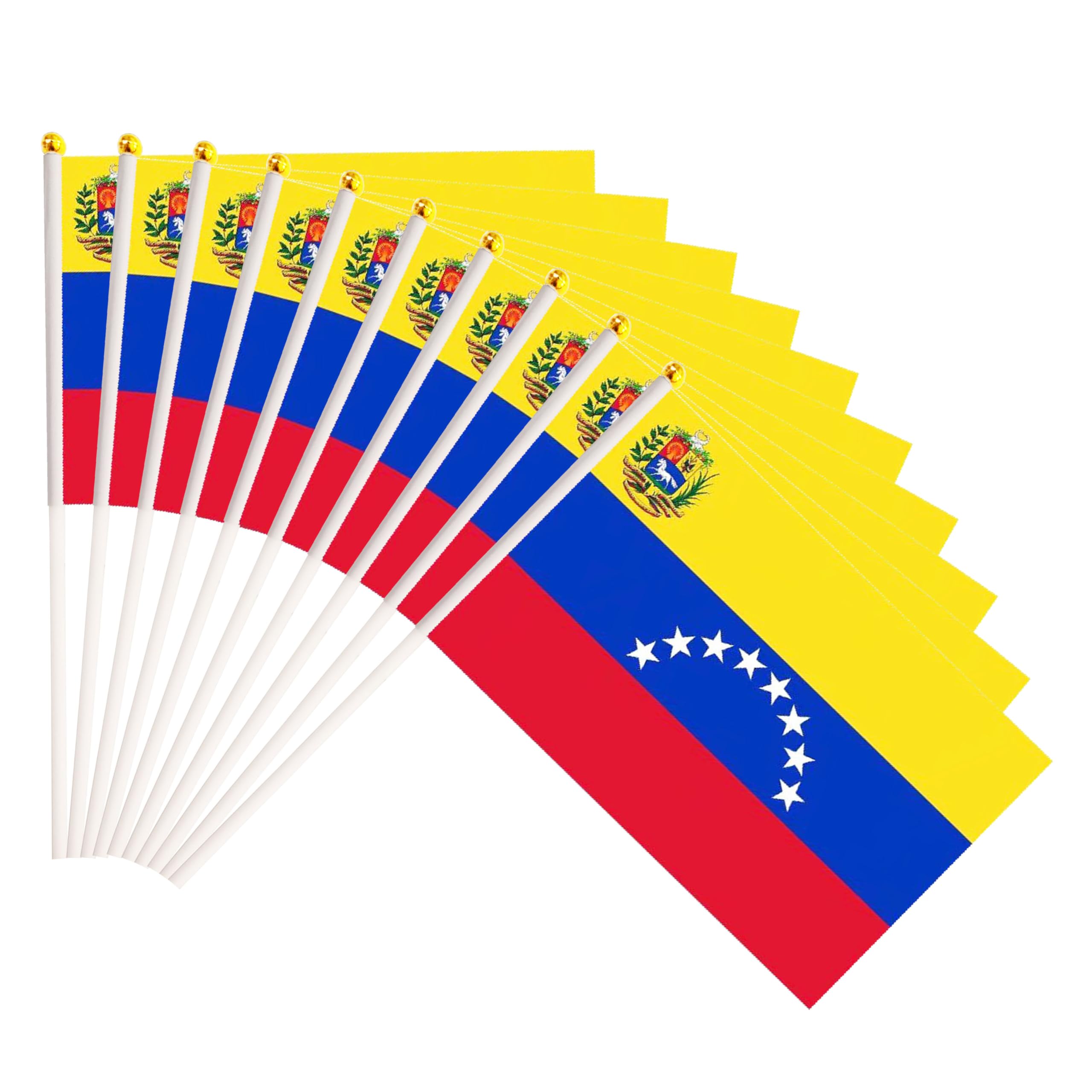 50 Pack Venezuela Venezuelan Flags on Stick - Mini