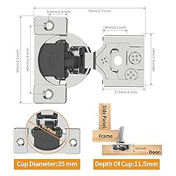 Chibery 6 Pack 5/8" Overlay 3D Soft Close Concealed