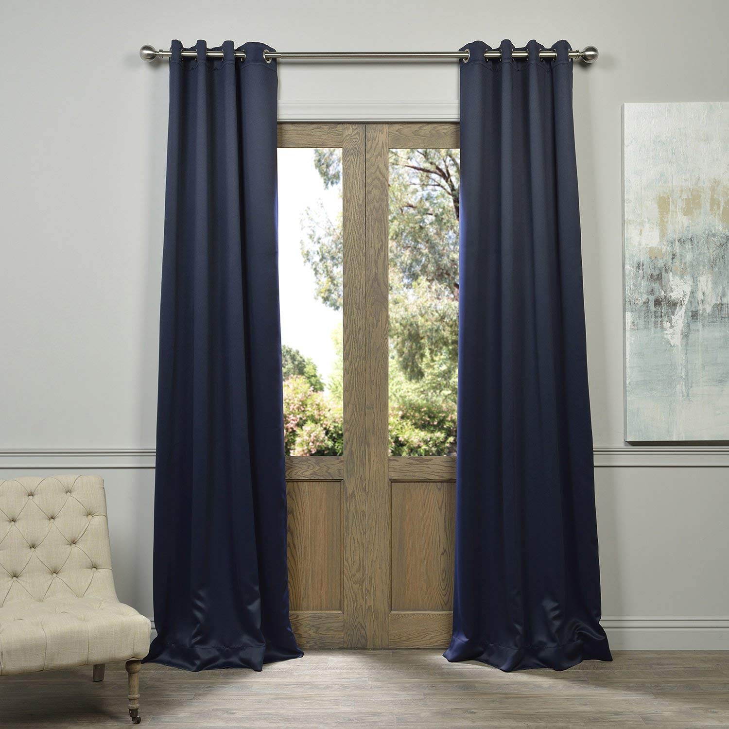 HPD Half Price Drapes Grommet Room Darkening Curtain 50 X 108 (1 Panel), BOCH-193810-108-GR, Navy Blue