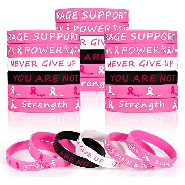 Bracciale In Paracord Rosa – Nastro Per La Consapevolezza Sul Cancro Al Seno – 7,5 Pollici