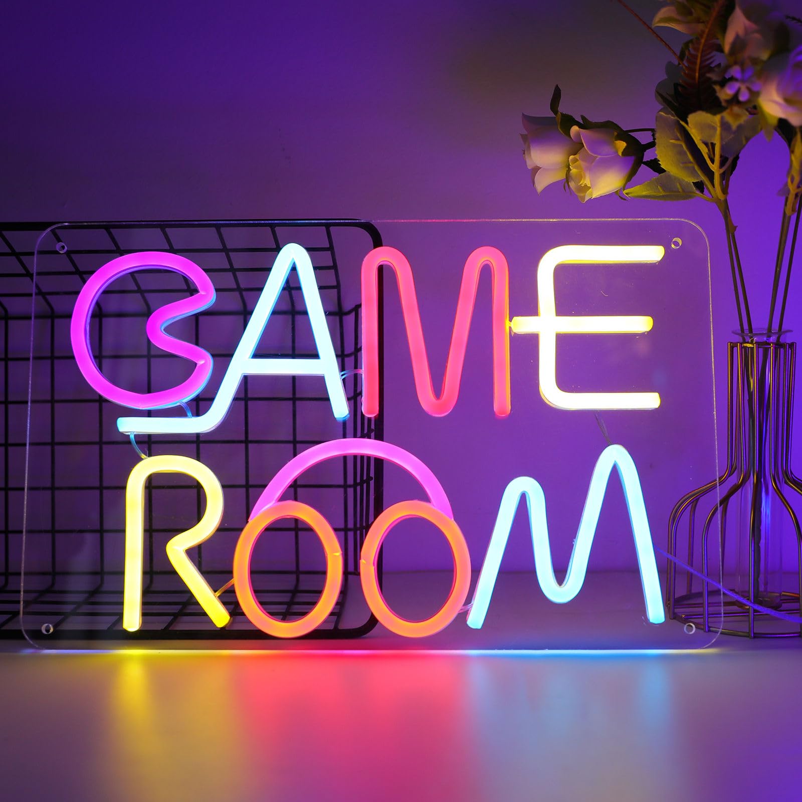 DWOOKE Game Room Neon Sign Colorful LED Neon Lights for Wall Decor USB Powered Light Up Game Neon Light Signs Decor for Game Zone Party Teen Boy Children Bedroom Gaming Room Accessories