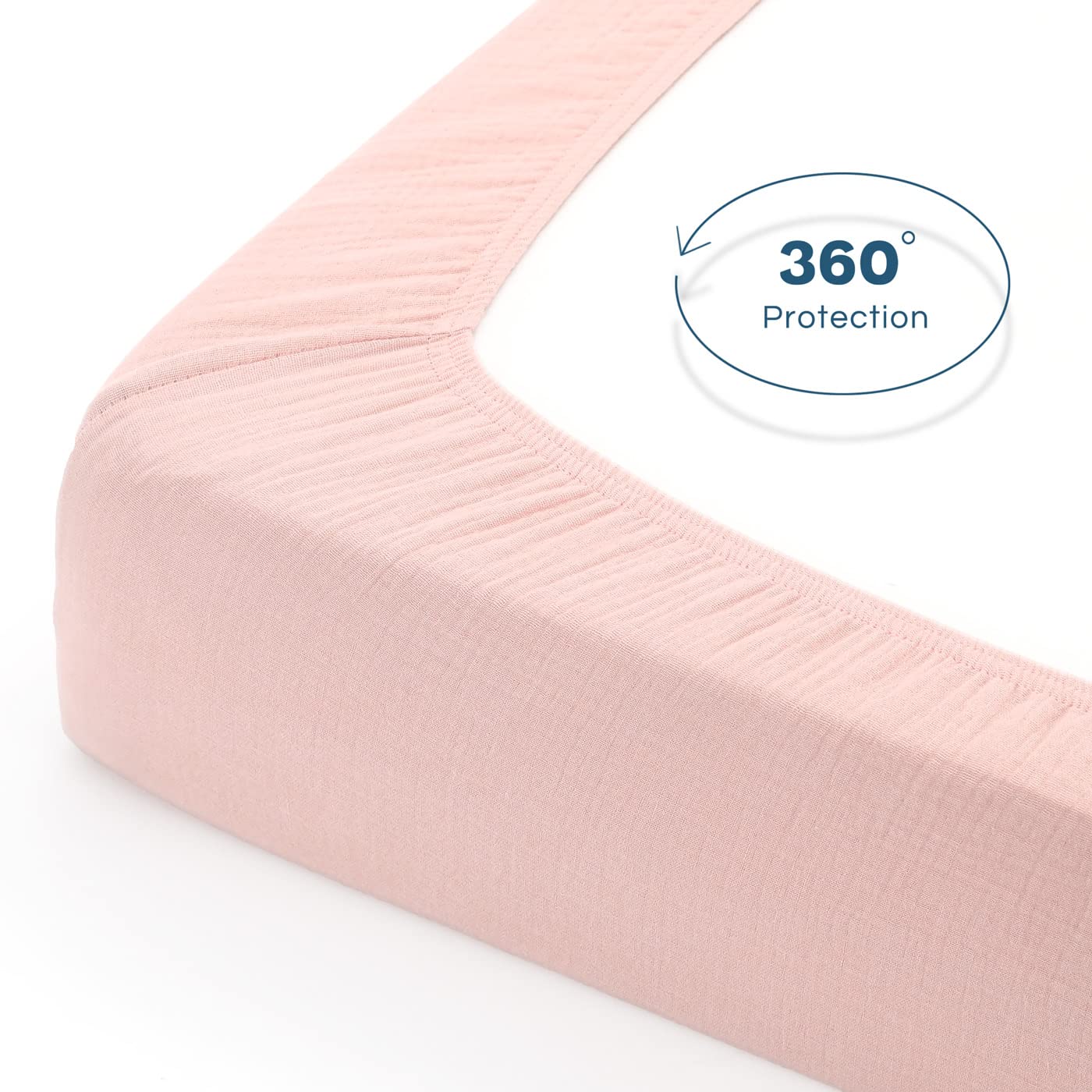 GRSSDER Soft Muslin Crib Sheet 1 Pack, 100% Cotton Crib Sheets for Girls, Fit Standard Crib Mattresses 52