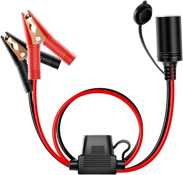Amazon Com Nilight 10026w Cord Plug Socket Clamp 4 9ft 1 5m 16 Awg Clip On And Female Cigarette Lighter Adapter Car Battery Extension Charge Cable With 15a Fuse 2 Years Warranty Automotive