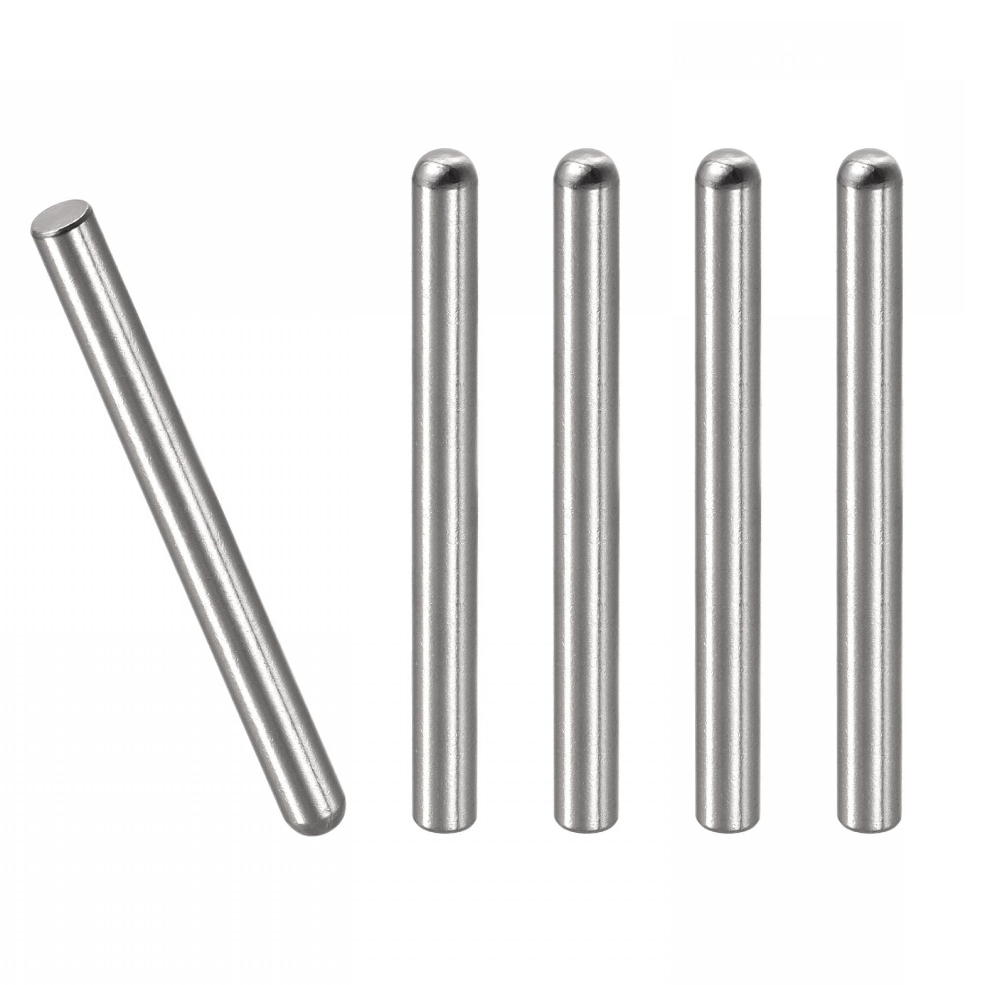Unifizz 5Pcs 6 x 60mm Dowel Pin 304 Stainless Steel Round Head Flat Chamfered End Bunk Bed Pins Shelf Pegs Support Shelves Fasten Elements