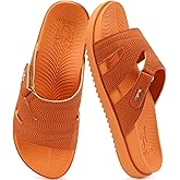 KuaiLu Womens Dressy Orthopedic Sandals Lightweight Cushion Foam Slides Sport Recovery Walking Slippers with Plantar Fasciitis Arch Support