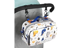 Accmor Stroller Organizer, Universal Stroller Organizer with Insulated Cup Holder Pocket, Dual Purpose Large Capacity Stroller Bag Caddy, Stroller Accessories Fits for Uppababy, Doona, Nuna Strollers
