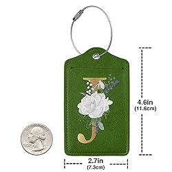 2 PCS Flower Lette J Luggage Tag for Suitcases
