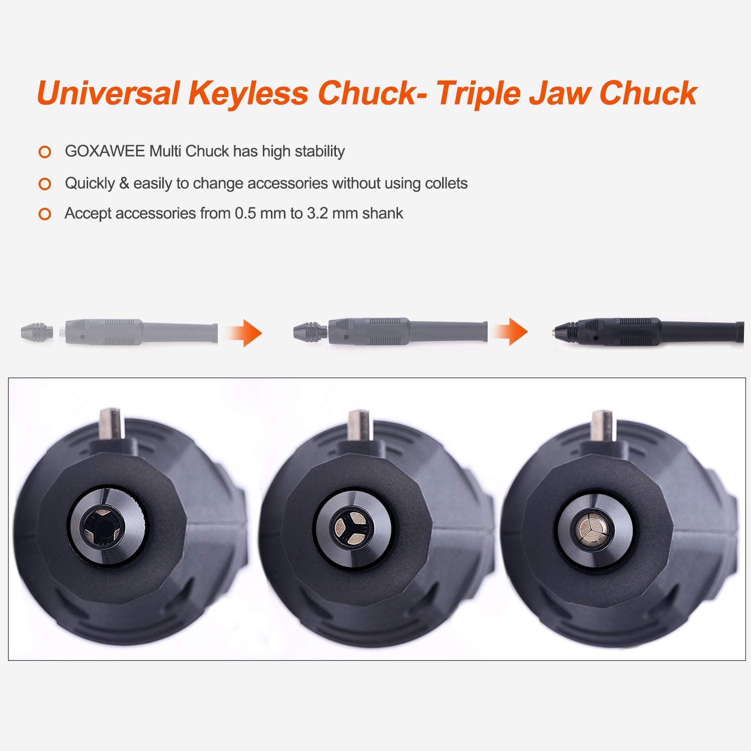 GOXAWEE Mini Smerigliatrice Elettrica Multiutensile 130W Utensile Rotante Multifunzione con Albero Flessibile/Mandrino Autoserrante/ 140 Accessori per Progetti Artigianali & Creazioni Fai da Te