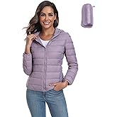 Valennia Women's Short Down Coat Packable Puffer Jacket With Hooded Winter Ultra Light Outerwear