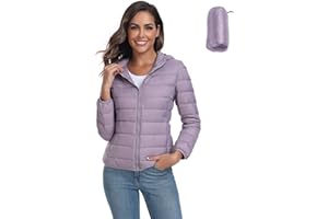 Valennia Women's Short Down Coat Packable Puffer Jacket With Hooded Winter Ultra Light Outerwear