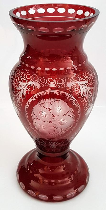 Egermann Antique Rarity Collectible Glass Vase Filigree Cut