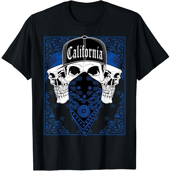 Amazon.com: CaliDesign Compton Red Bandana T-shirt Skull