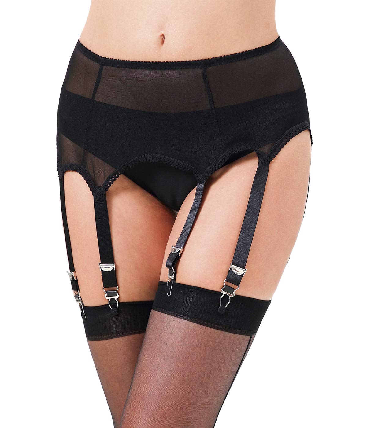 suspender belt with metal clips