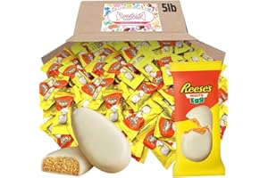 SWEETSIDE CANDY CO. Reeses White Crème Peanut Butter Eggs – 125 Count Easter Candy Bulk Individually Wrapped Chocolate Reeses eggs -