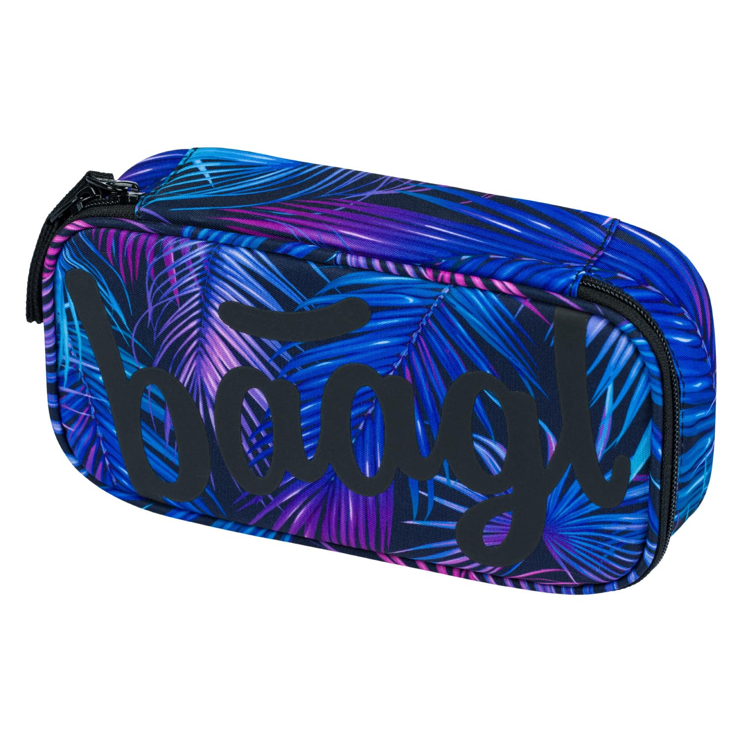 Baagl Pencil Case for Girls - School Pencil Case with 2 Compartments, Palm, Floral Pattern — image 1