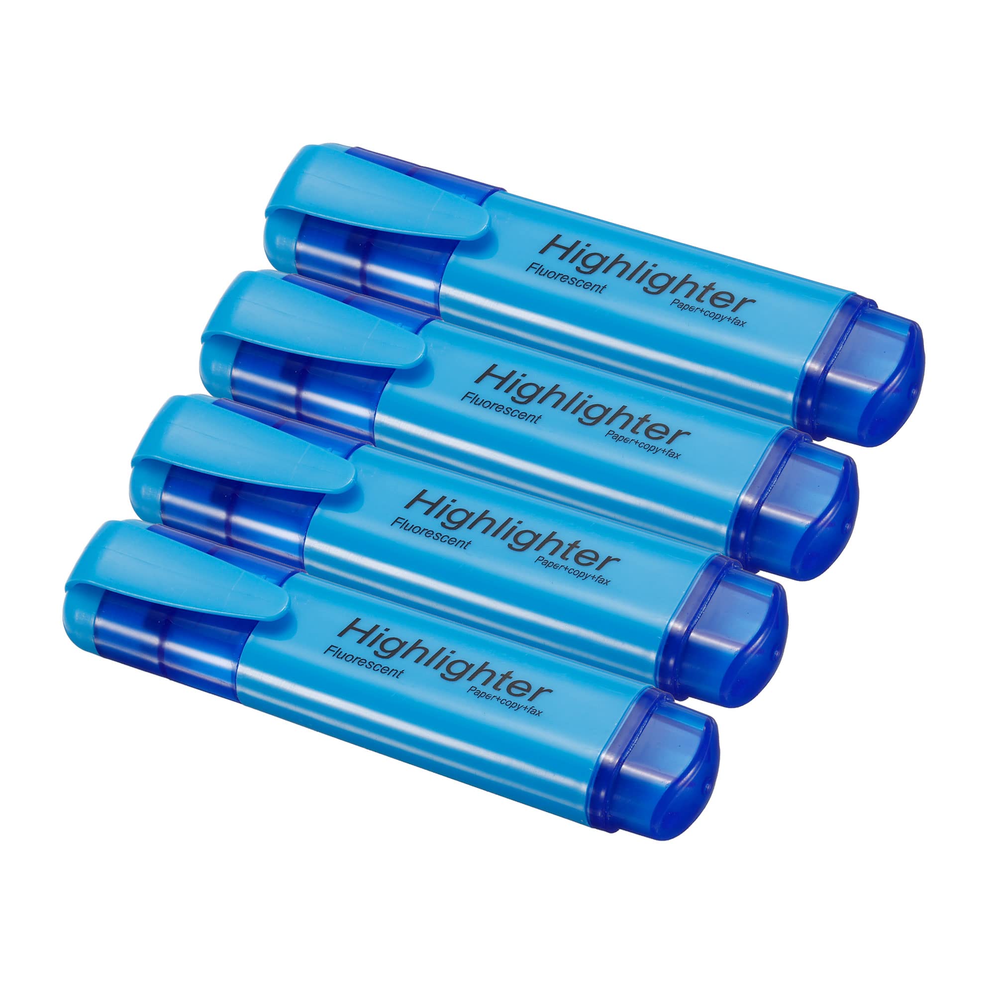PATIKIL Highlighter Pen, 4 Pack Water Based Broad Tip Writing Marker Pens for Office Home Daily Use, Blue