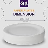 G4GADGET 100 Disposable Paper Plates 9 Inch - Ideal for Parties & BBQs view 6