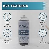 Polar BBQ & Stove Spray Paint Black 400ml Matt Heat Resistant 650°C view 2
