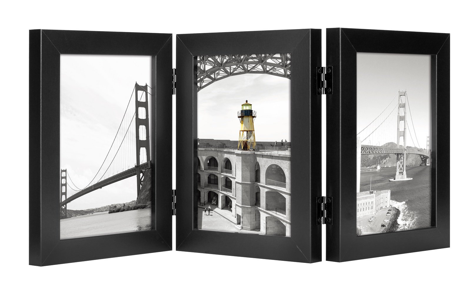 CECIINION Wood Folding Photo Frame Triple Duplex Hinged