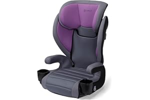 Safety 1st Grow and Go 2-in-1 Booster Car Seat with ComfortWings, Converts High-Back to Backless, 19" Wide, Fits 3 Across, Lightweight, Foldable, Easy-Clean, Cup Holders, 40-100 lbs, Crushed Grape