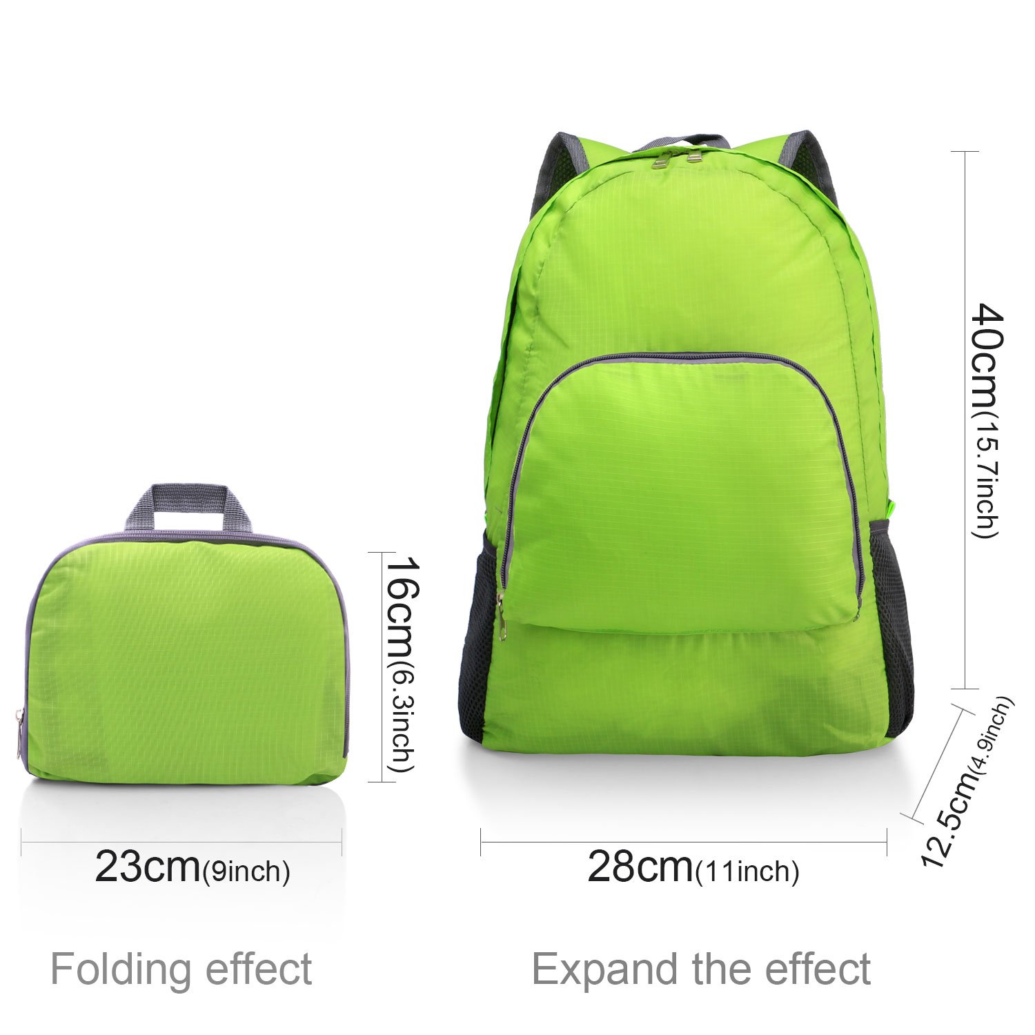 Ultra Lightweight Packable Backpack Foldable Durable Travel Hiking Backpack Daypack for Women/Men(Green) Load 20L