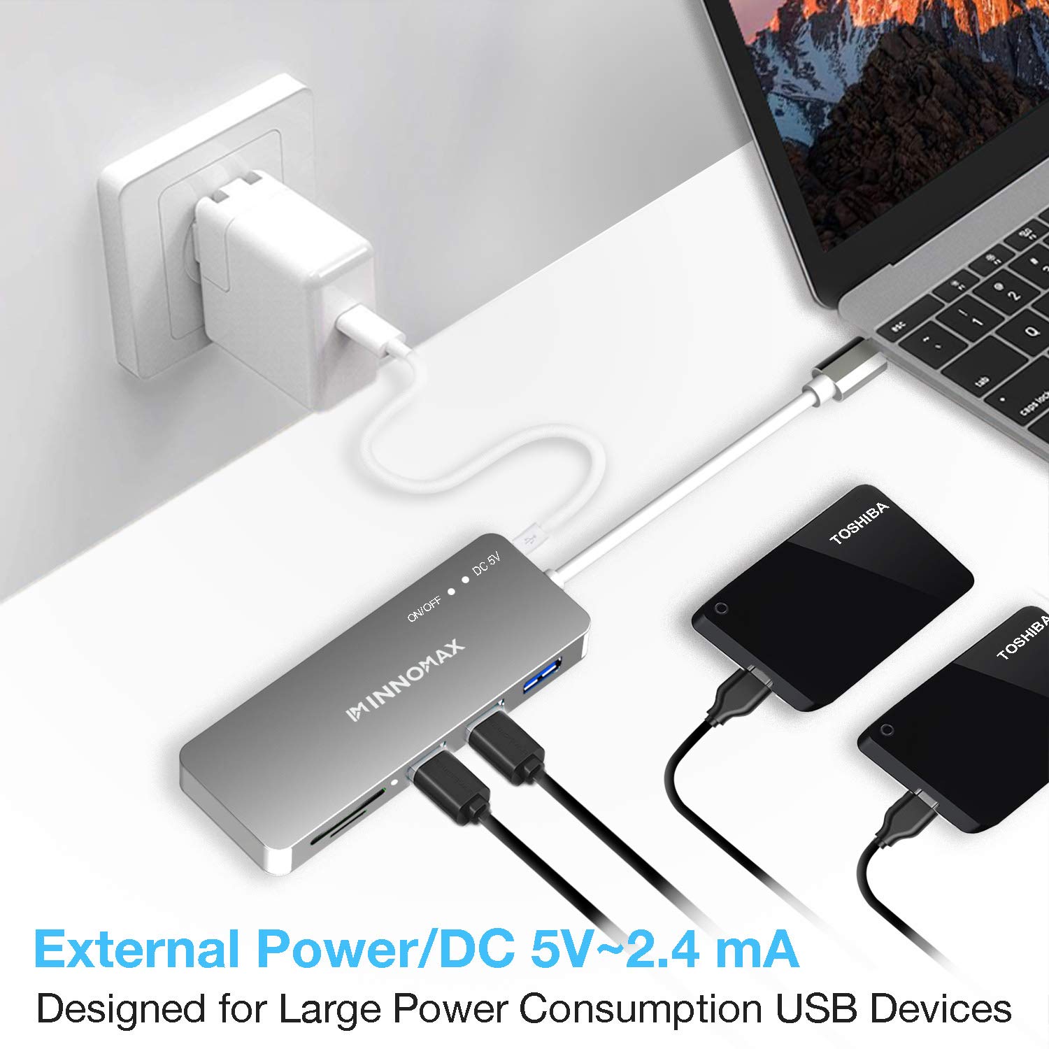 MacBook Pro Adapter,MacBook Pro Hub, INNOMAX 4 in 1 MacBook USB C Hub with USB 3.0 Port, USB C Power Delivery Port for MacBook 12\