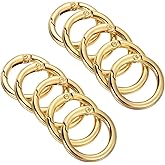 10Pcs Spring O Rings Clip Keychain, 1 Inch Round Snap Clip, Gold Key Rings for Keys,Bag, Handbag, DIY Crafts Buckles