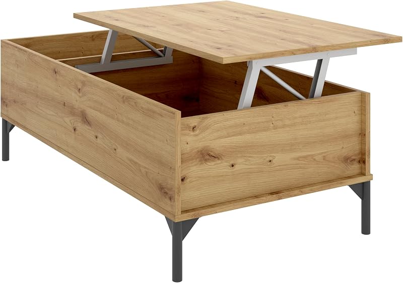 Ness Mesa de Centro elevable, Melamina, Nordic, 41x99x60 cm