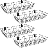 4 Pack Extra Large Slatwall Baskets, 24" x 12" x 4" Slatwall Panel Hanging Wire Basket for PVC Slatwall Ventilated Metal Slat Wall Storage Display Basket for Kitchen,Home Supplies (4, 24" x 12" x 4")