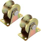 Lyplus Heavy Duty 3-Inch V-Groove Caster Wheels - Load Capacity 1105 Lbs,Smooth Rolling with Double Bearings for Industrial Machines, Sliding Gates, and Wire Rope Rails (2 Pack)