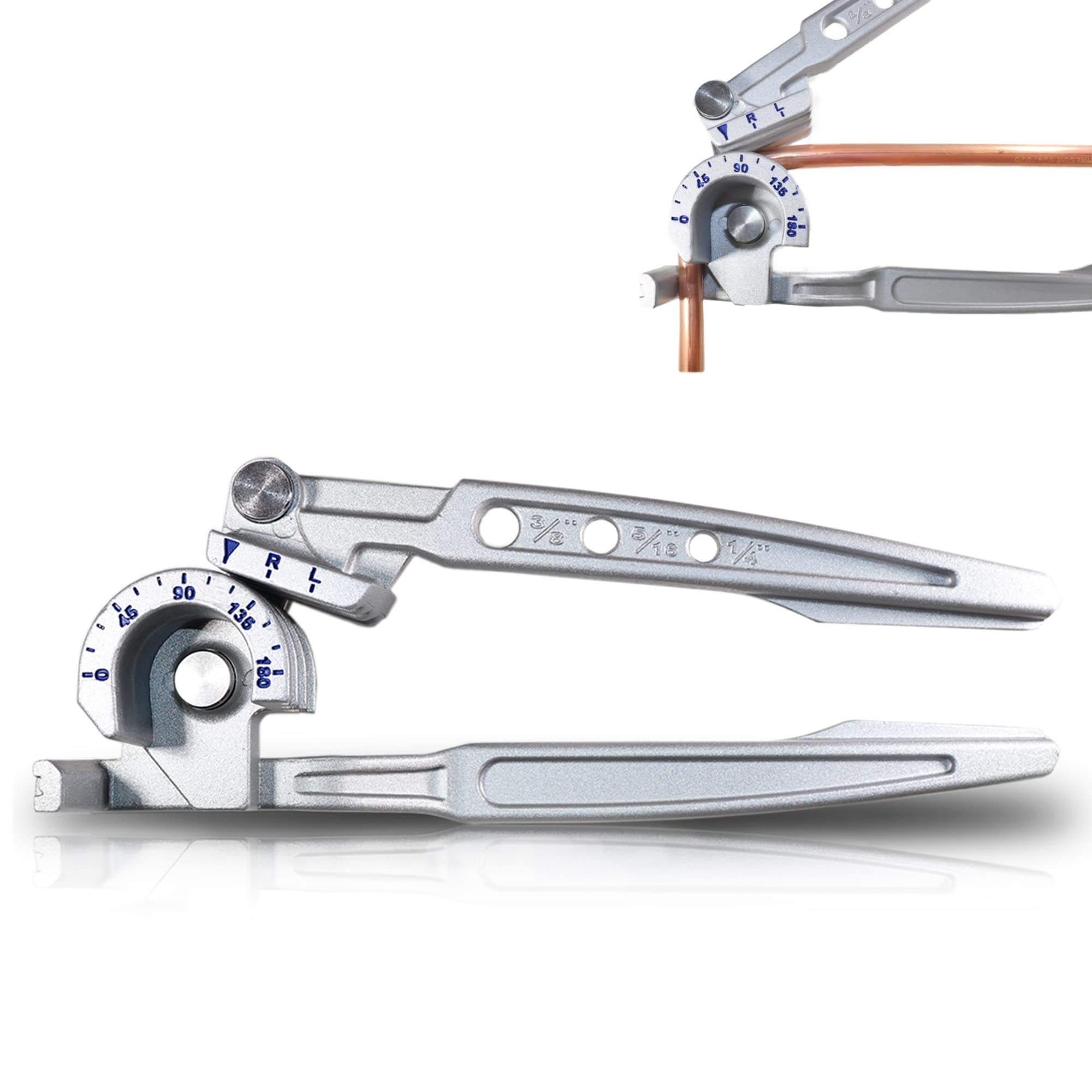 GOLDMAN SERVICE - 3-in-1 Manual Tube Bender - 180 Degree Bend for Copper, Aluminum and Brass Hollow Tubes - Sizes 1/4", 5/16" and 3/8"