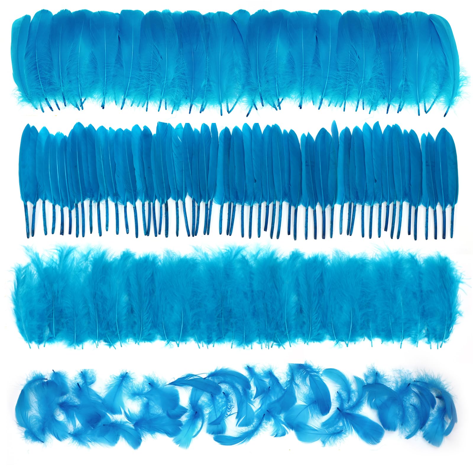 MWOOT 4 Styles Assorted Crafts Feathers (Blue)